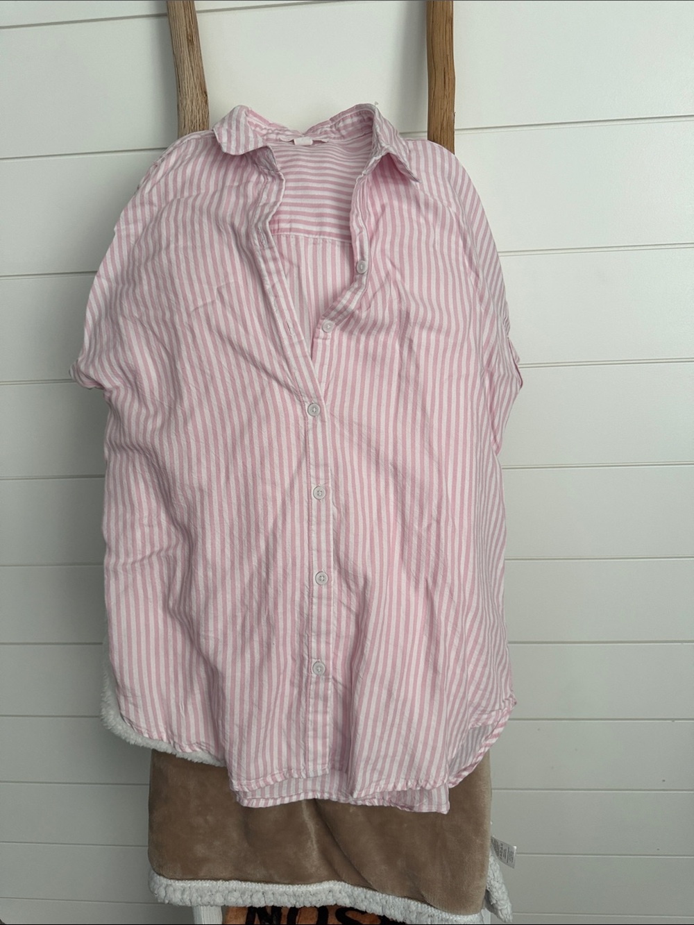 Women’s Pink Striped Button-Up Shirt